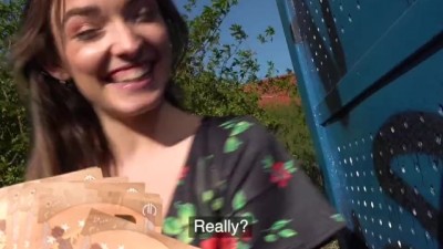 Public Agent Tattooed horny minx Kylie Nymphette cums on huge cock outdoors