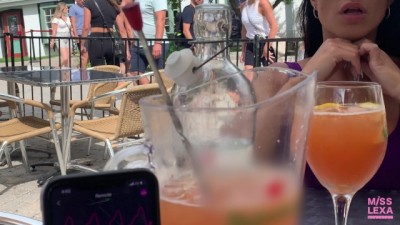 He Controls my Pussy and makes me Cum at the Restaurant - PUBLIC