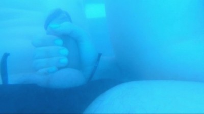 REAL STRANGER Girl (!!) at SPA gives Crazy HANDJOB Underwater to BULGE Flasher! Risky Public Cumshot