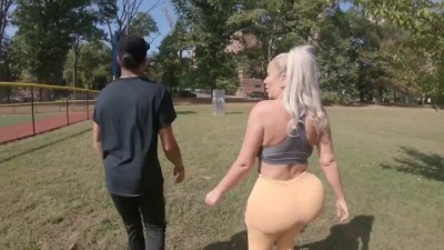 Blonde cougar gets fucked in public by BBC and almost gets caught!!
