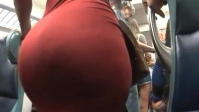 Amazing ass in red dress