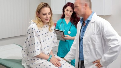 Slender Blonde Patient Lets Perv Doctor And His Hot Ass Nurse To Stretch Her Tight Teen Pussy (+18)