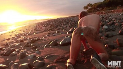 Public Beach Tease with Buttplug
