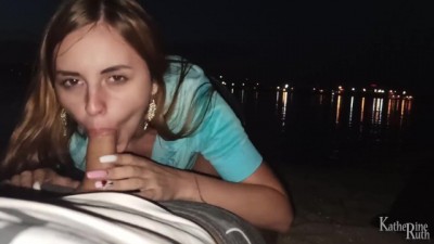 Sexy Teen Sucks Dick on a Public Beach! (+18)