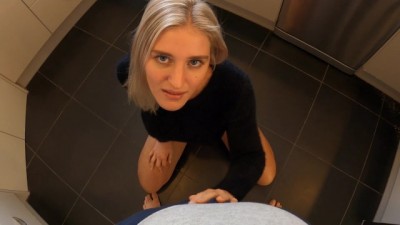 Russian Girl Deepthroats Dick in the Kitchen