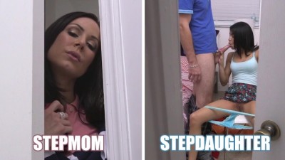Stepmom threesome with the teen's bf (+18)
