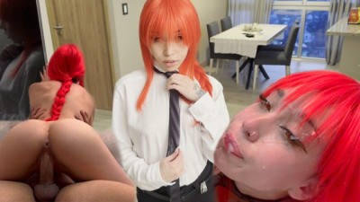 Makima wants to be dominated. Makes him cum 2 times