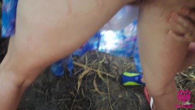 Steamy Threesome in the Wild: Naughty Forest Adventure with Juicy Creampie