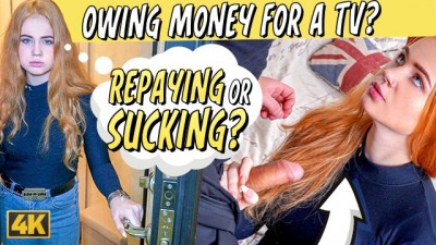 Debt4k: Debt Collector's Oral Delight with a Smooth Shave!