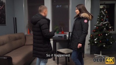 Debt4k: Lusty Hottie Settles Score with Pussy Payment