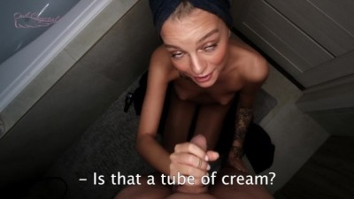 Intense Oral Action Post-Shower: Sperm Smoothie Surprise