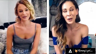 Steamy Thirst: Stepdaughter and MILF Share Juicy Desires on Cam