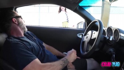 Public Jerk Off with Schoolgirl