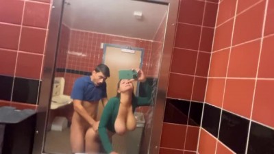 Steamy Public Creampie in Whole Foods Restroom