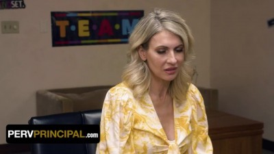 Busty Step Mom Takes It Hard on Teacher's Desk - Naughty Principal Caught in the Act