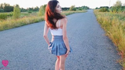 Steamy Outdoor Romp: Passionate Roadside Meadow Encounter