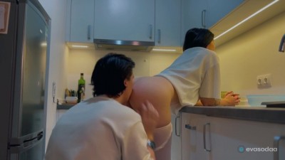 Steamy Kitchen Encounter: Stepsister's Tearful Blowjob