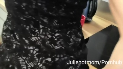 Steamy Stepmom Kitchen Encounter: Dad's Wife Gets Naughty